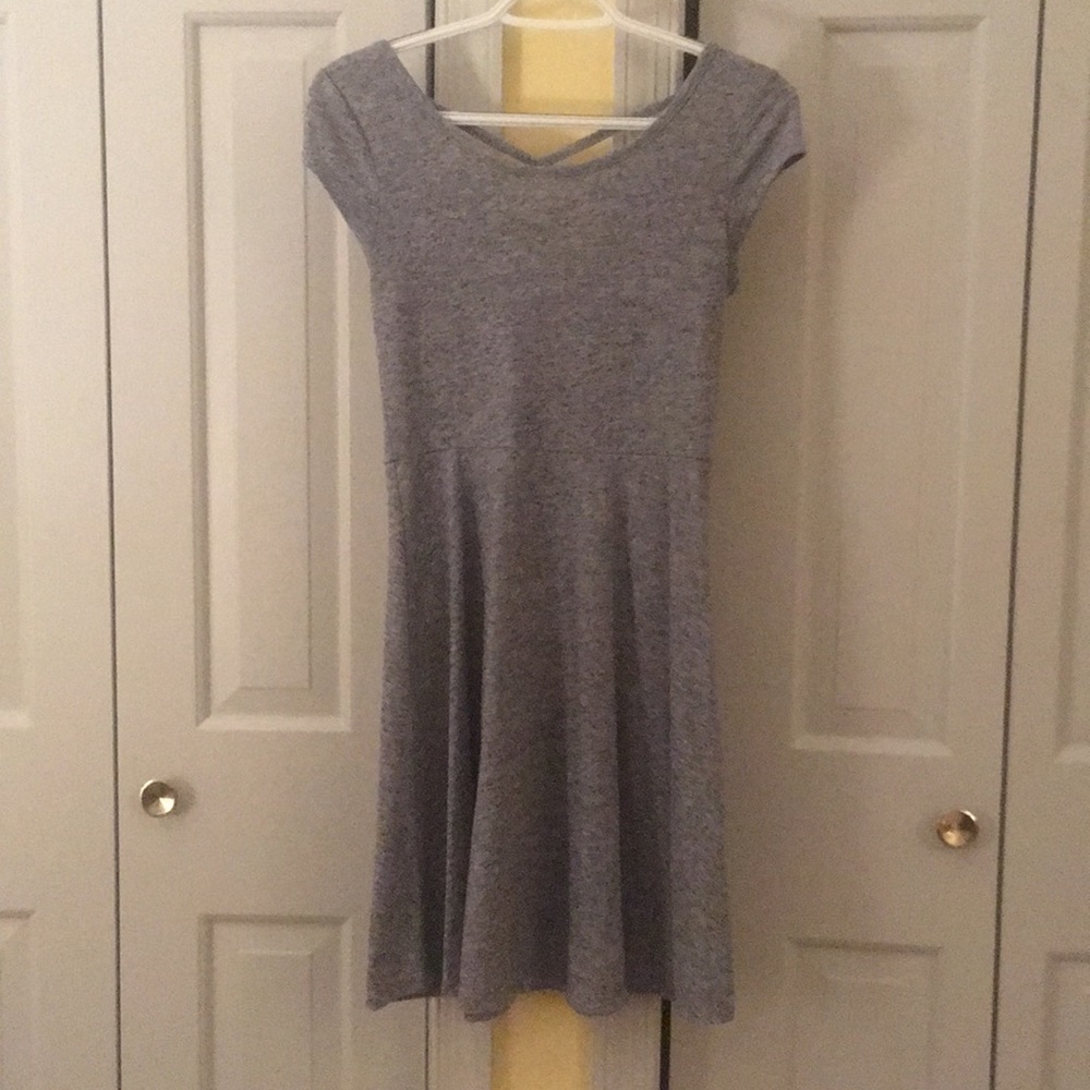 Gray cross-back dress